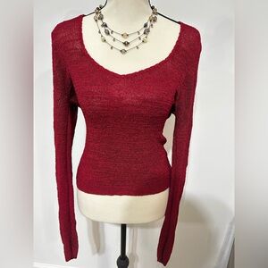 Y2K Cache Deep Wine Knit Sweater Top